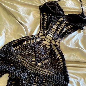 Black Knit Swim-Cover Up